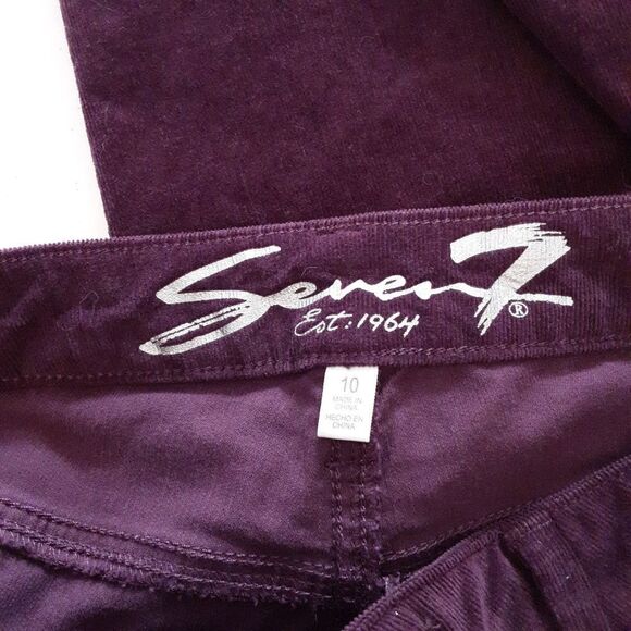 SEVEN7 Jeans Fine Wale Corduroy‎ Stretch Skinny Plum size 10 - Picture 4 of 13